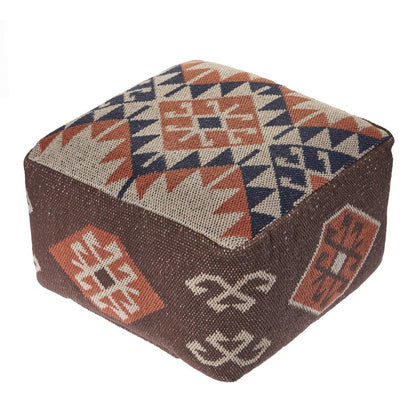 18" Brown Tribal Pouf Ottoman HomeRoots
