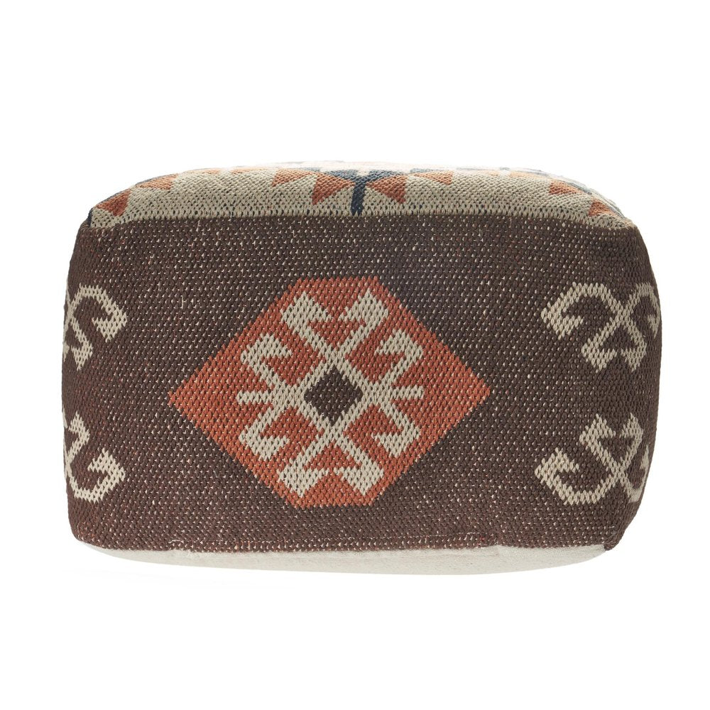 18" Brown Tribal Pouf Ottoman HomeRoots