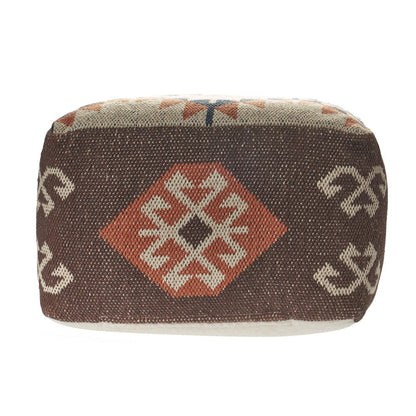 18" Brown Tribal Pouf Ottoman HomeRoots