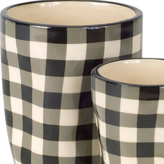 Beige Set of Six Dolomite 1.66234 ounce Round Pot Planter HomeRoots