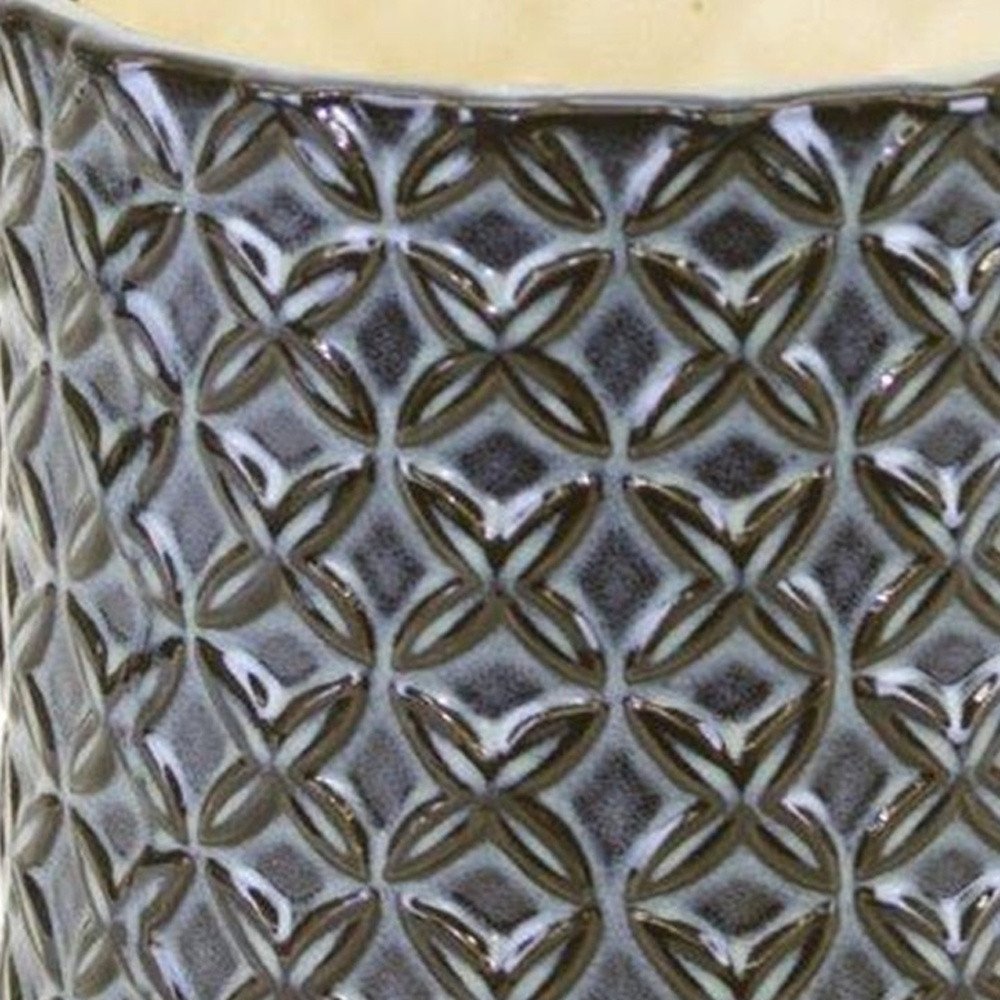 Set of Two Brown And Gray Clay 7 Ounce Geometric Round Pot Planters HomeRoots