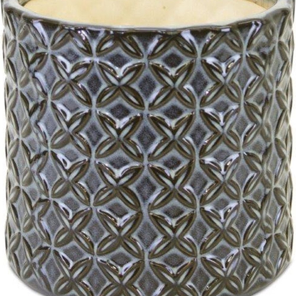 Set of Two Brown And Gray Clay 7 Ounce Geometric Round Pot Planters HomeRoots
