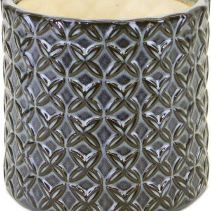 Set of Two Brown And Gray Clay 7 Ounce Geometric Round Pot Planters HomeRoots