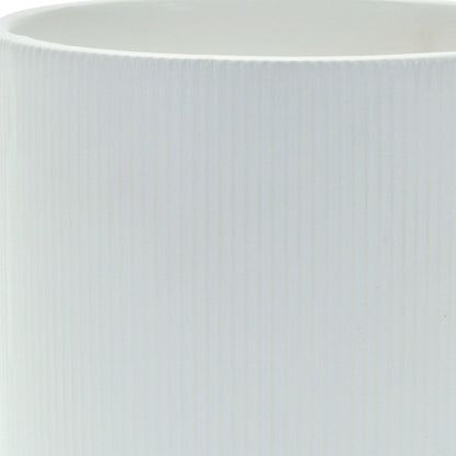 White Ceramic 7 Ounce Striped Footed Pot Planter HomeRoots