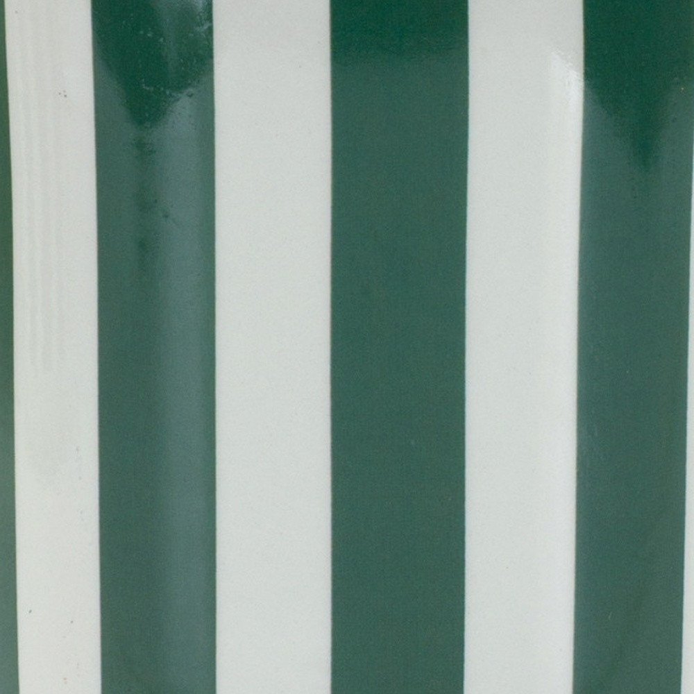 Set of Two Green And White Dolomite Striped 4 Ounce Round Pot Planters HomeRoots
