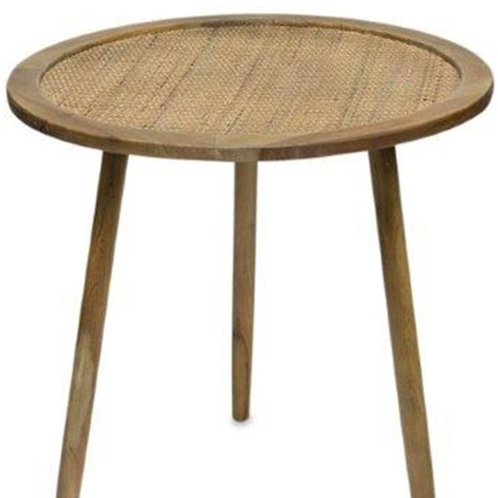 Set of Three 24" Brown Round End Tables HomeRoots