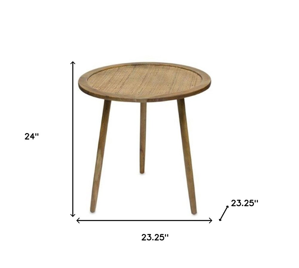 Set of Three 24" Brown Round End Tables HomeRoots