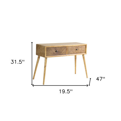 47" Brown End Table With Two Drawers HomeRoots