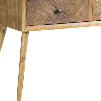 47" Brown End Table With Two Drawers HomeRoots