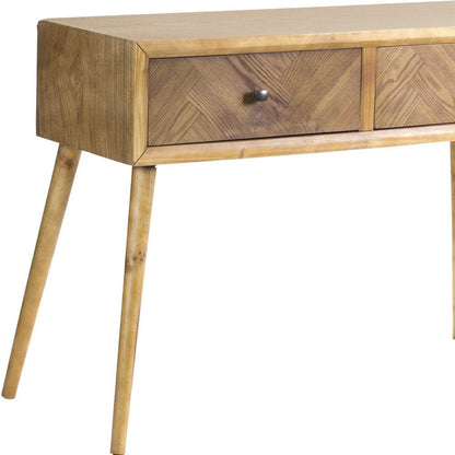 47" Brown End Table With Two Drawers HomeRoots