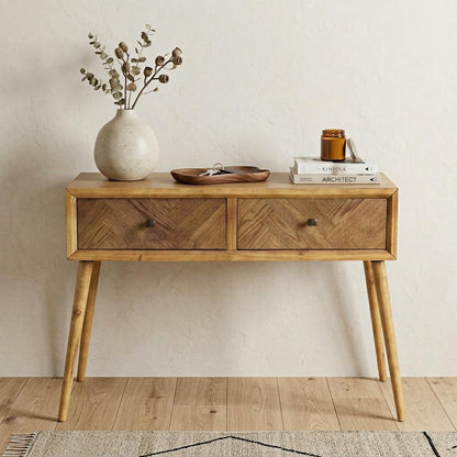 47" Brown End Table With Two Drawers HomeRoots