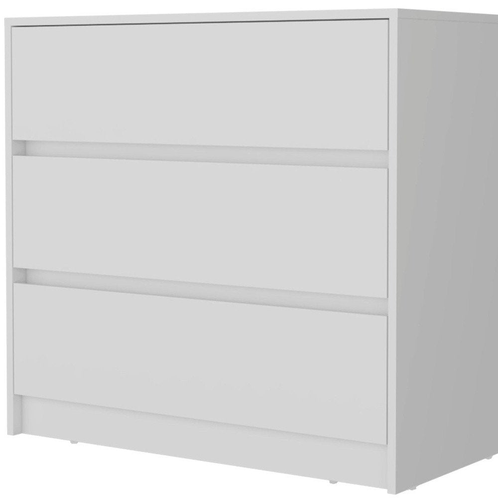 33" White Wood Three Drawer Dresser HomeRoots