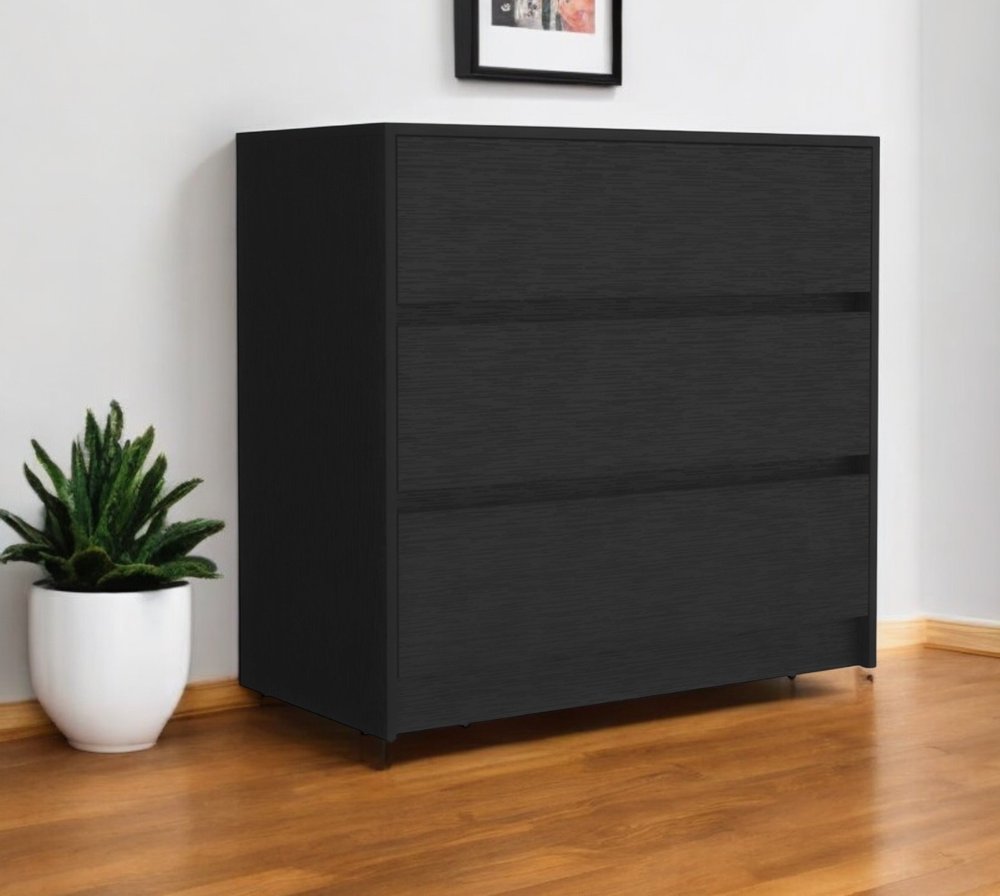 33" White Wood Three Drawer Dresser — view 8