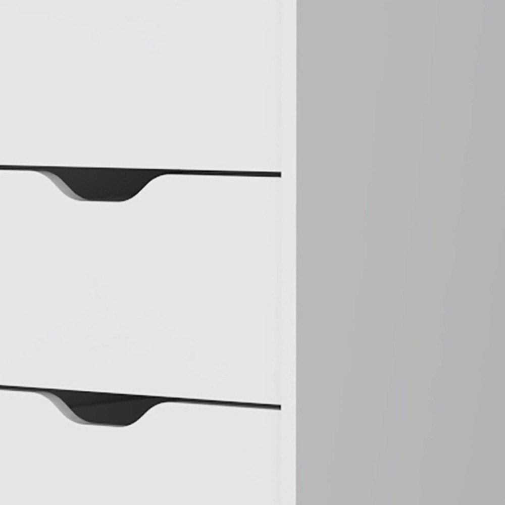 18" White Wood Five Drawer Dresser HomeRoots