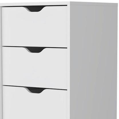 18" Black Wood Five Drawer Dresser