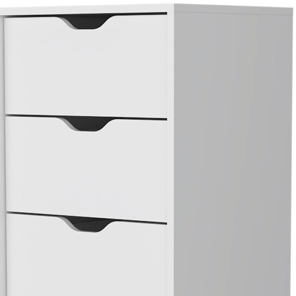 18" White Wood Five Drawer Dresser — view 6