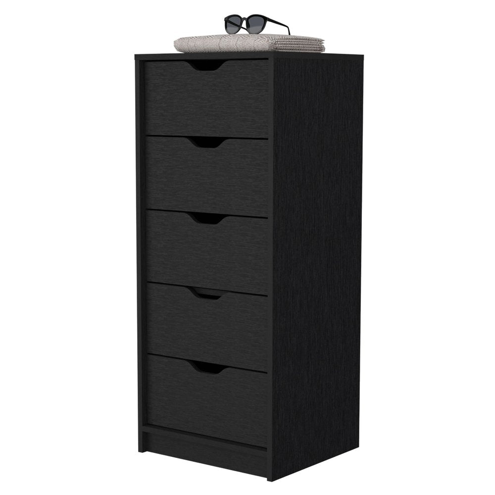 18" White Wood Five Drawer Dresser HomeRoots