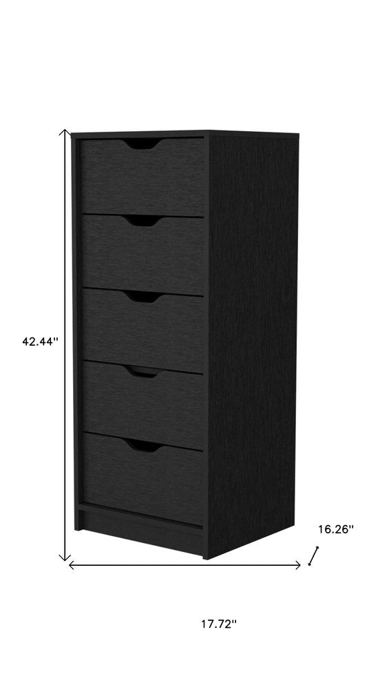 18" White Wood Five Drawer Dresser — view 13