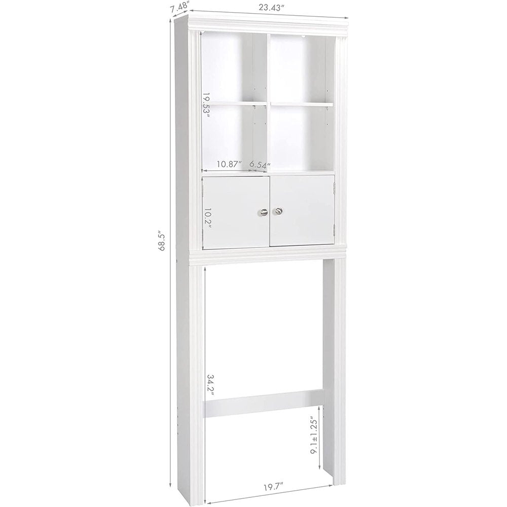 69" Espresso Wood Double Door Over-the-Toilet Storage HomeRoots
