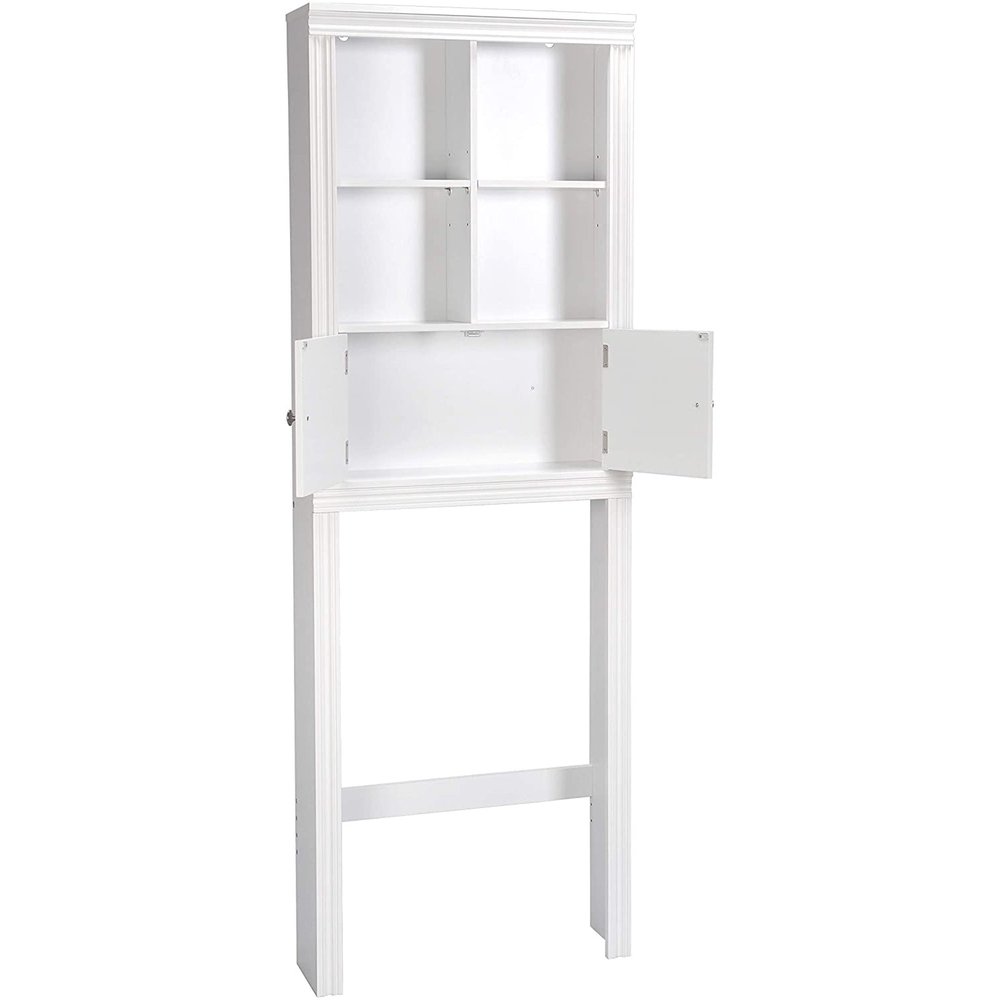 69" Espresso Wood Double Door Over-the-Toilet Storage HomeRoots