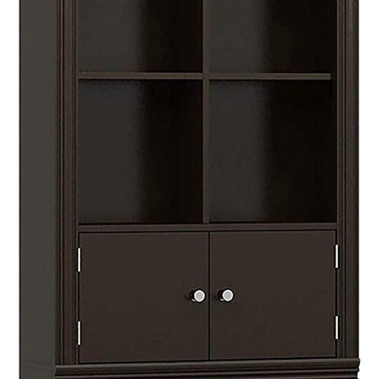 69" Espresso Wood Double Door Over-the-Toilet Storage HomeRoots