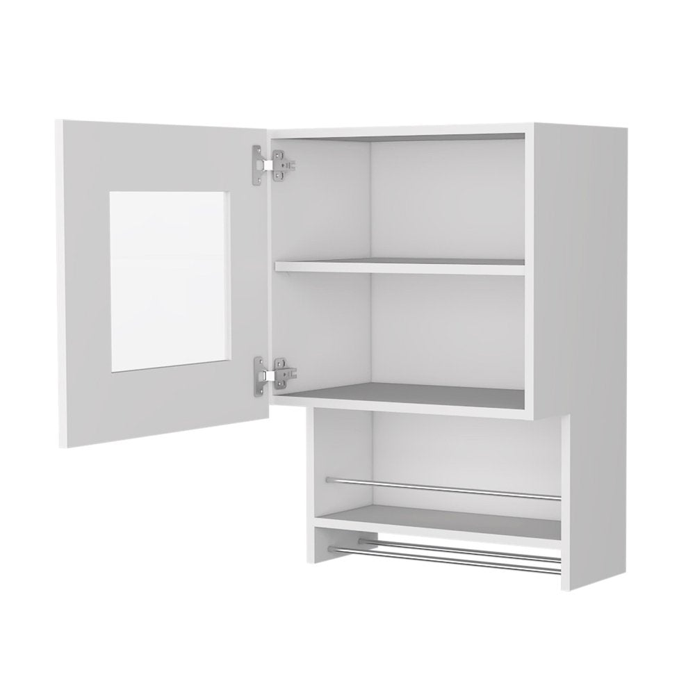 20" White Accent Cabinet With Two Shelves — view 3