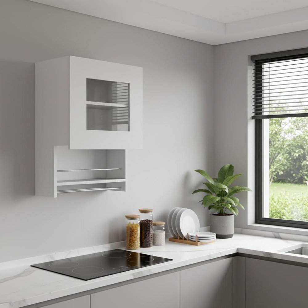 20" White Accent Cabinet With Two Shelves — view 5