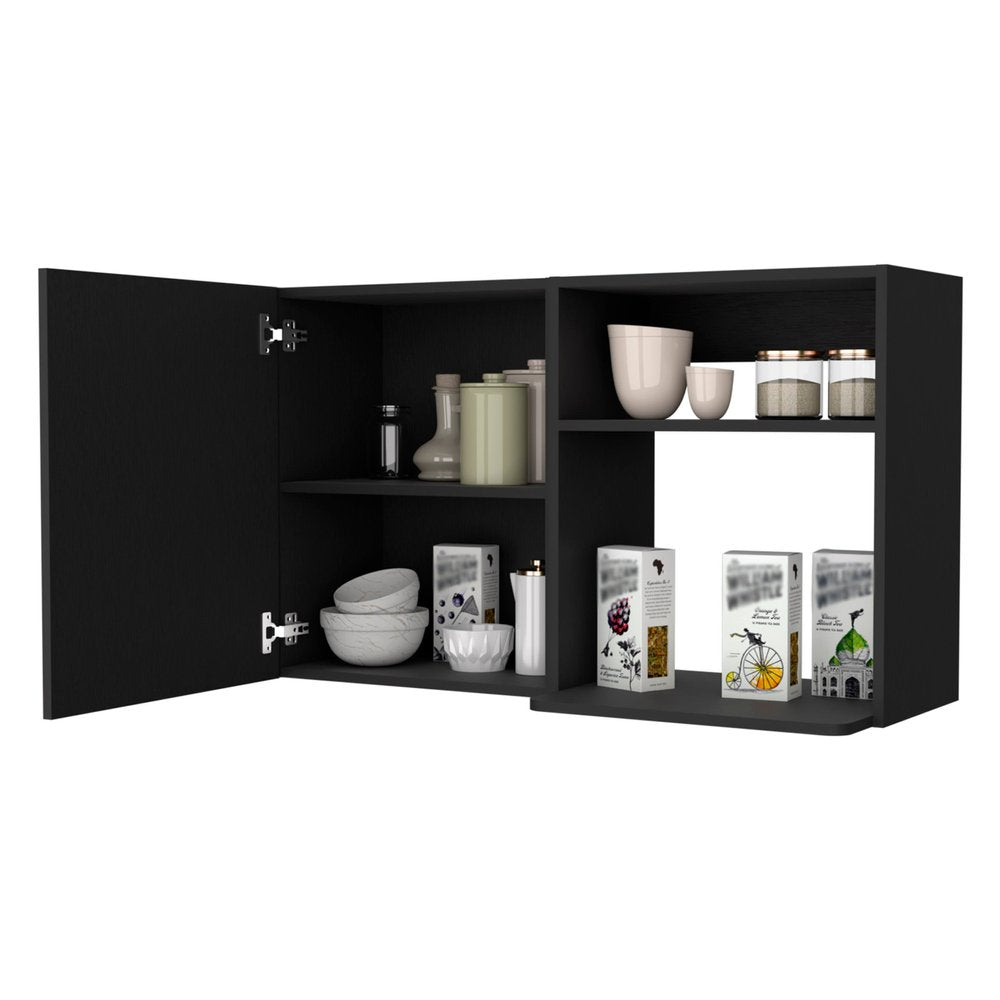 39" Black Accent Cabinet With Two Shelves — view 3