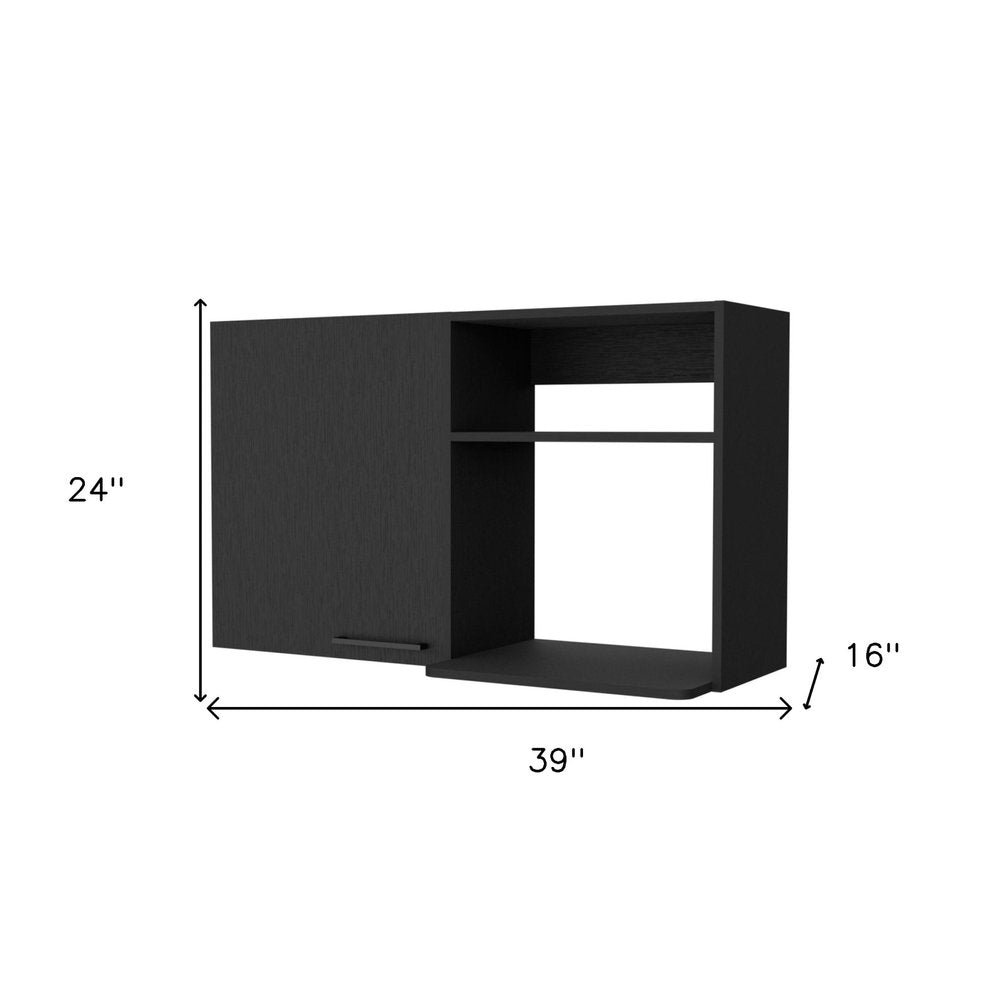 39" Black Accent Cabinet With Two Shelves — view 4