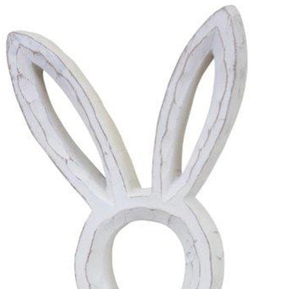 Set of Two White Polyresin Rabbit Statue Tabletop Sculpture HomeRoots