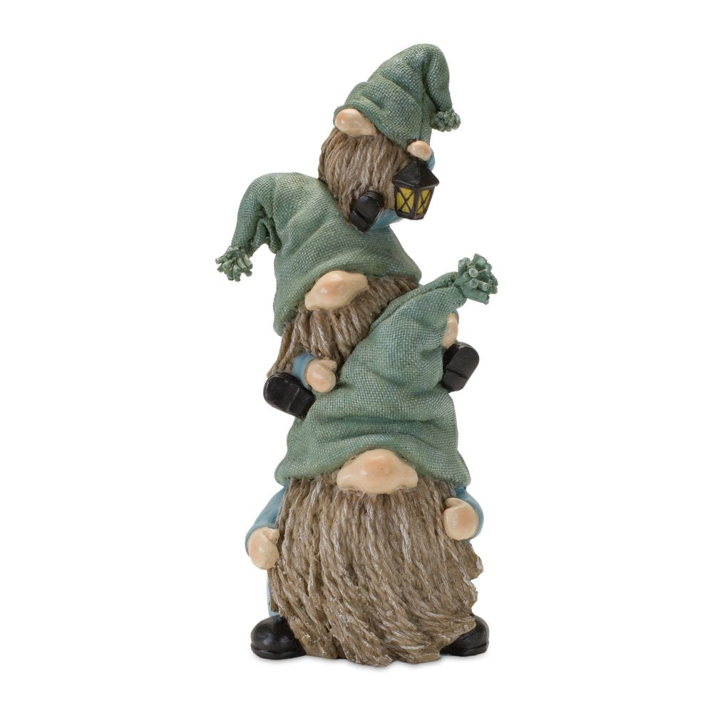 Set of Two 11" Blue and Green Polyresin Christmas Figurine Tabletop Sculpture HomeRoots