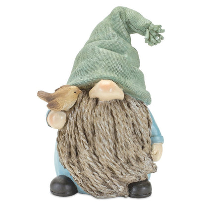 Set of Four Blue and Green Polyresin Gnomes HomeRoots