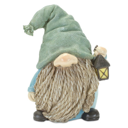 Set of Four Blue and Green Polyresin Gnomes HomeRoots