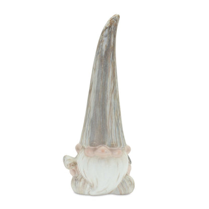 Set of Two Gray and Beige Terracotta Fairy Christmas Standing Gnome Tabletop Sculpture HomeRoots