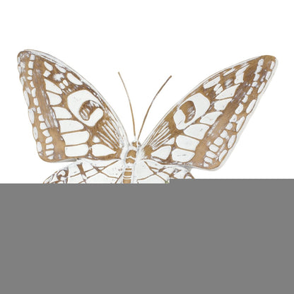 Set of Three 6" Brown And White Polyresin Butterfly Tabletop Sculpture HomeRoots