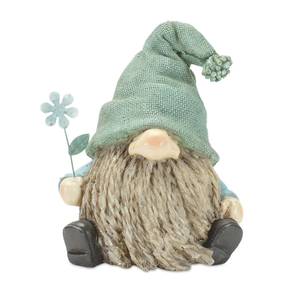 Set of Four Brown And Green Polyresin Gnomes HomeRoots