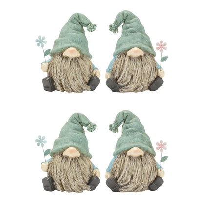 Set of Four Brown And Green Polyresin Gnomes HomeRoots