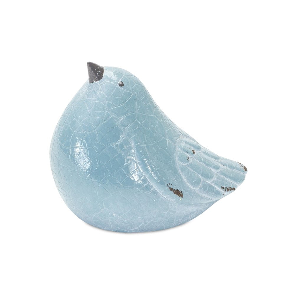 Set of Four Blue Terracotta Bird Figurines HomeRoots