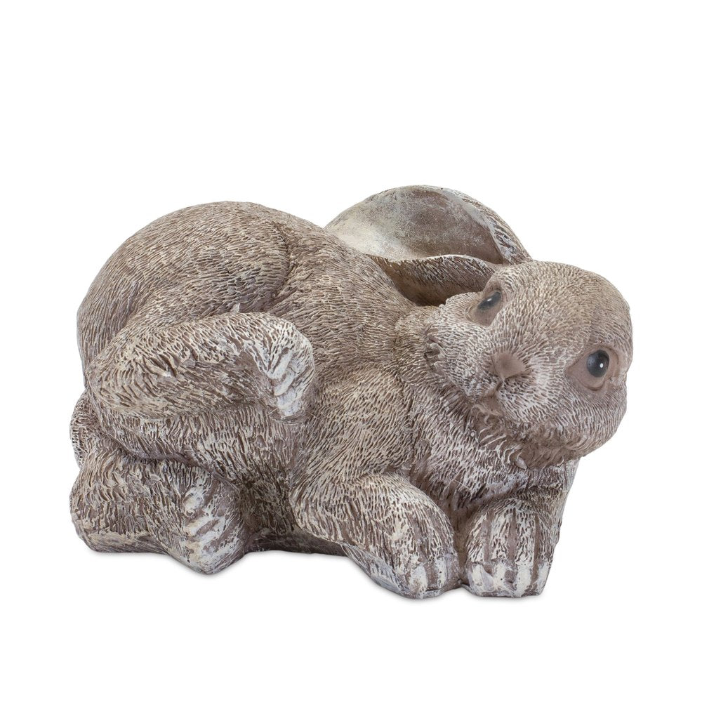 Set of Four 4" Gray and Brown Polyresin Rabbit Figurine Tabletop Sculpture HomeRoots