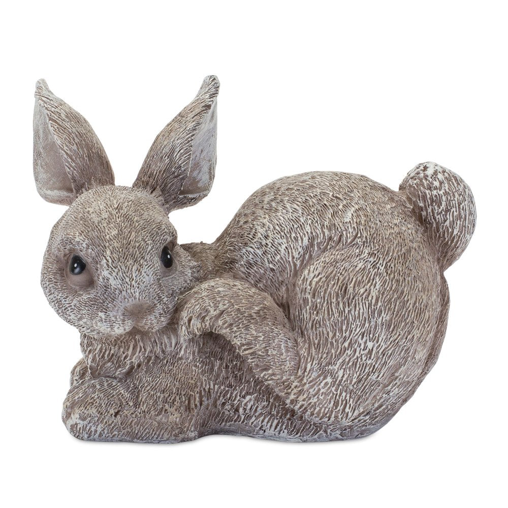 Set of Four 4" Gray and Brown Polyresin Rabbit Figurine Tabletop Sculpture HomeRoots