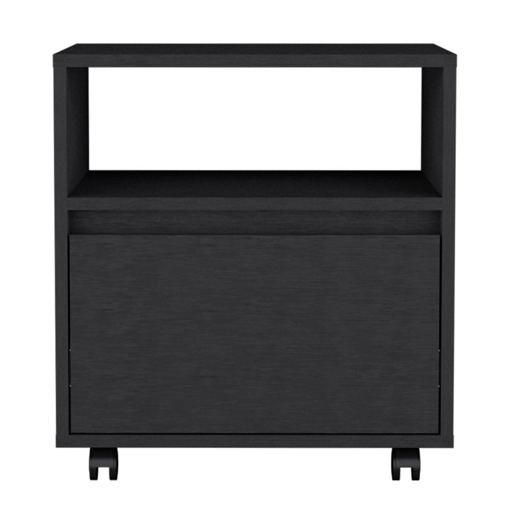 21" White Wood One Drawer Rolling Nightstand — view 7