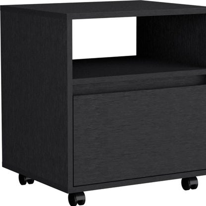 21" White Wood One Drawer Rolling Nightstand HomeRoots