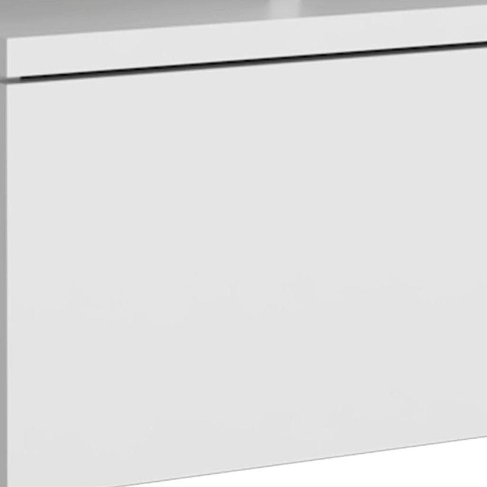 14" White Wood One Drawer Floating Nightstand HomeRoots