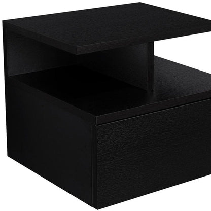 14" White Wood One Drawer Floating Nightstand HomeRoots