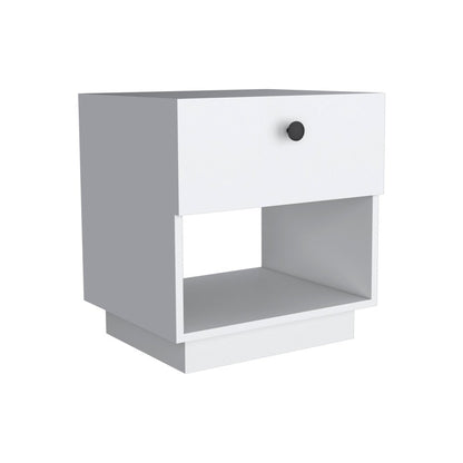 20" White Wood One Drawer Nightstand HomeRoots