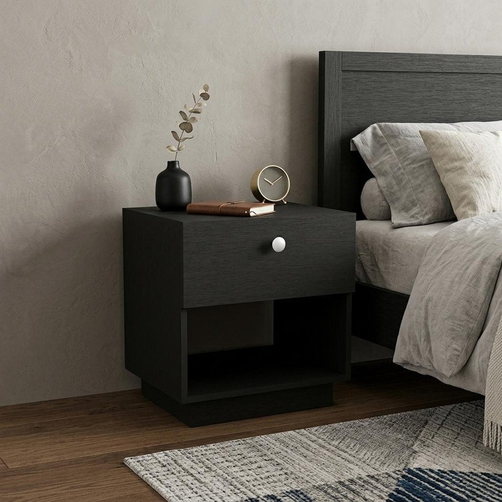 20" White Wood One Drawer Nightstand HomeRoots