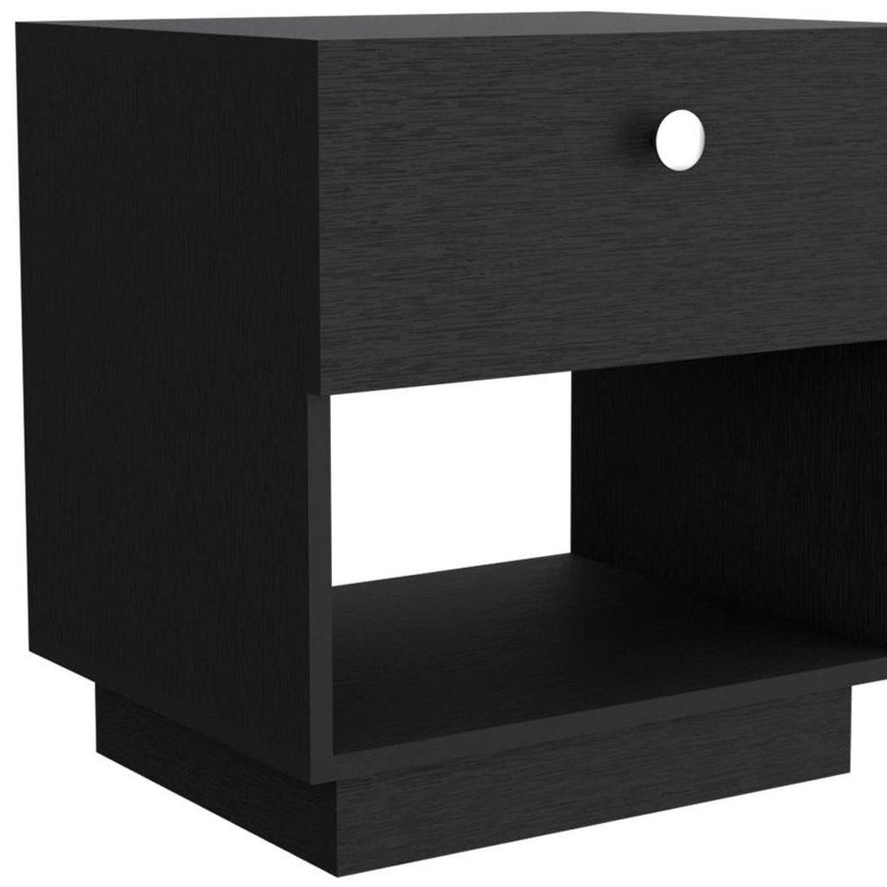 20" White Wood One Drawer Nightstand — view 10