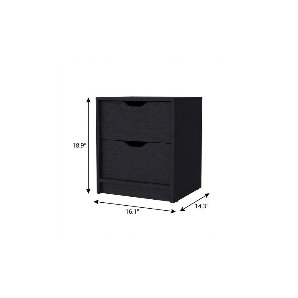 19" White Wood Two Drawer Nightstand — view 11