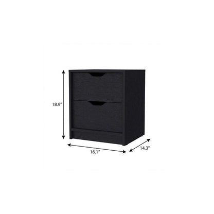 19" White Wood Two Drawer Nightstand HomeRoots