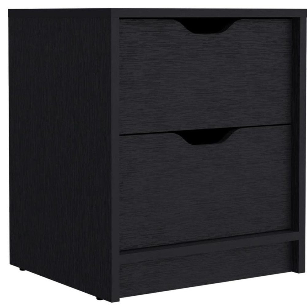 19" White Wood Two Drawer Nightstand HomeRoots